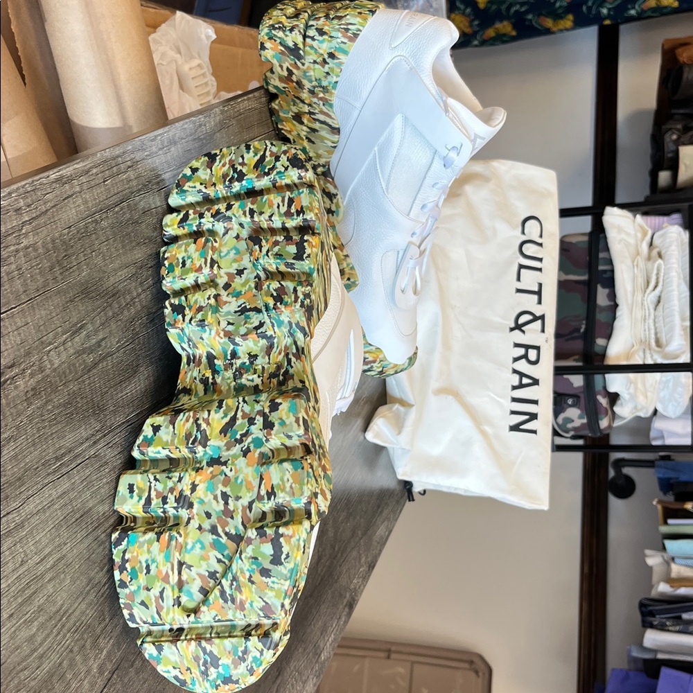 Cult & Rain White and Green Sneakers - Picture 2 of 5